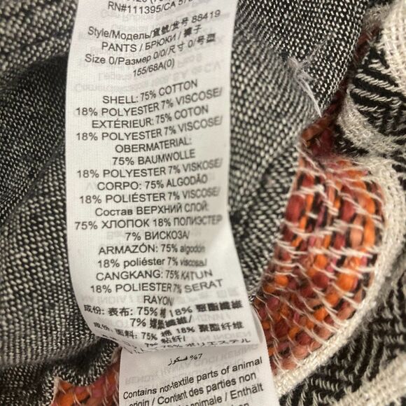 Tory Burch Ankle Pants Size 0 Tweed Striped High Waist Tapered Leg Cotton - Picture 13 of 14